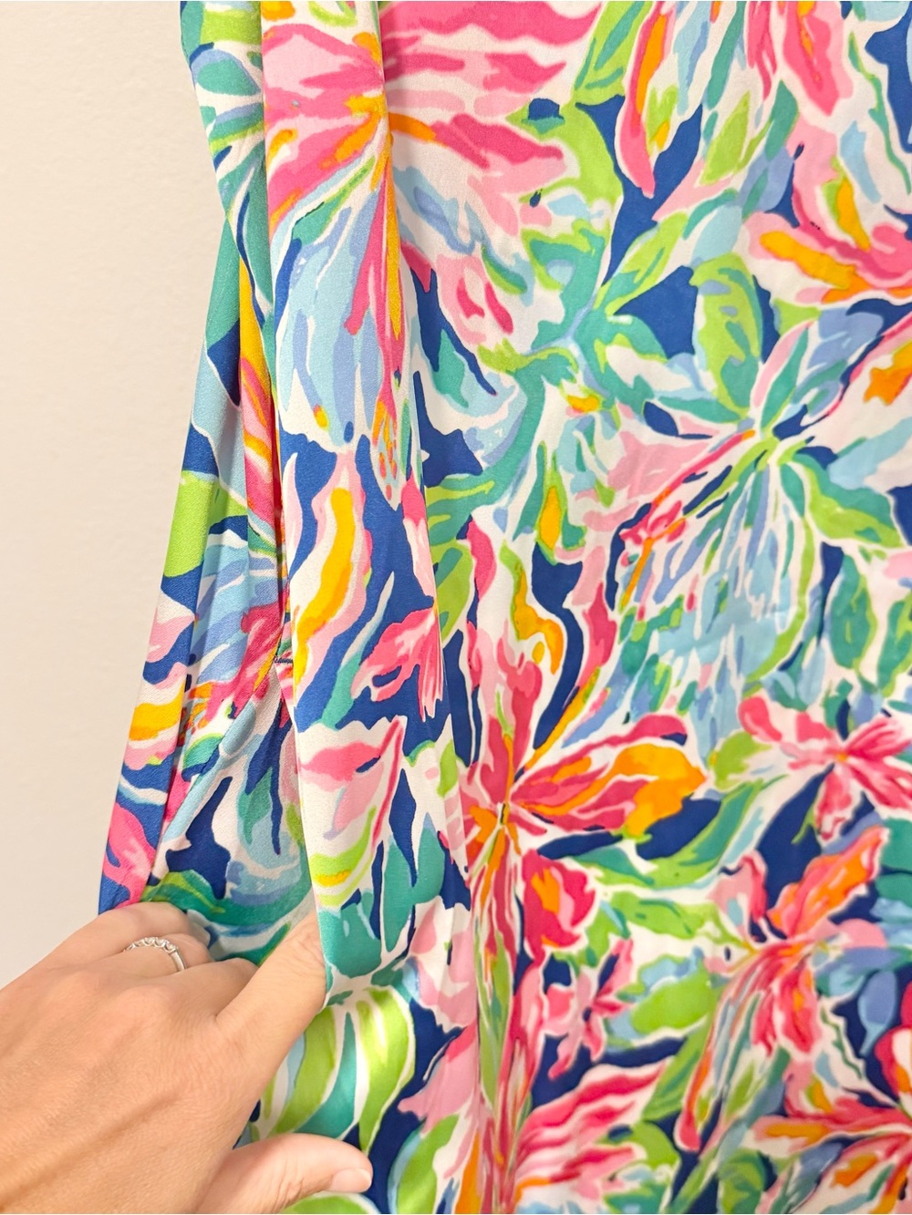 Van Winkle & Co Caftan Midi Dress Pockets Tropical Floral Lightweight Size XL - Picture 3 of 8